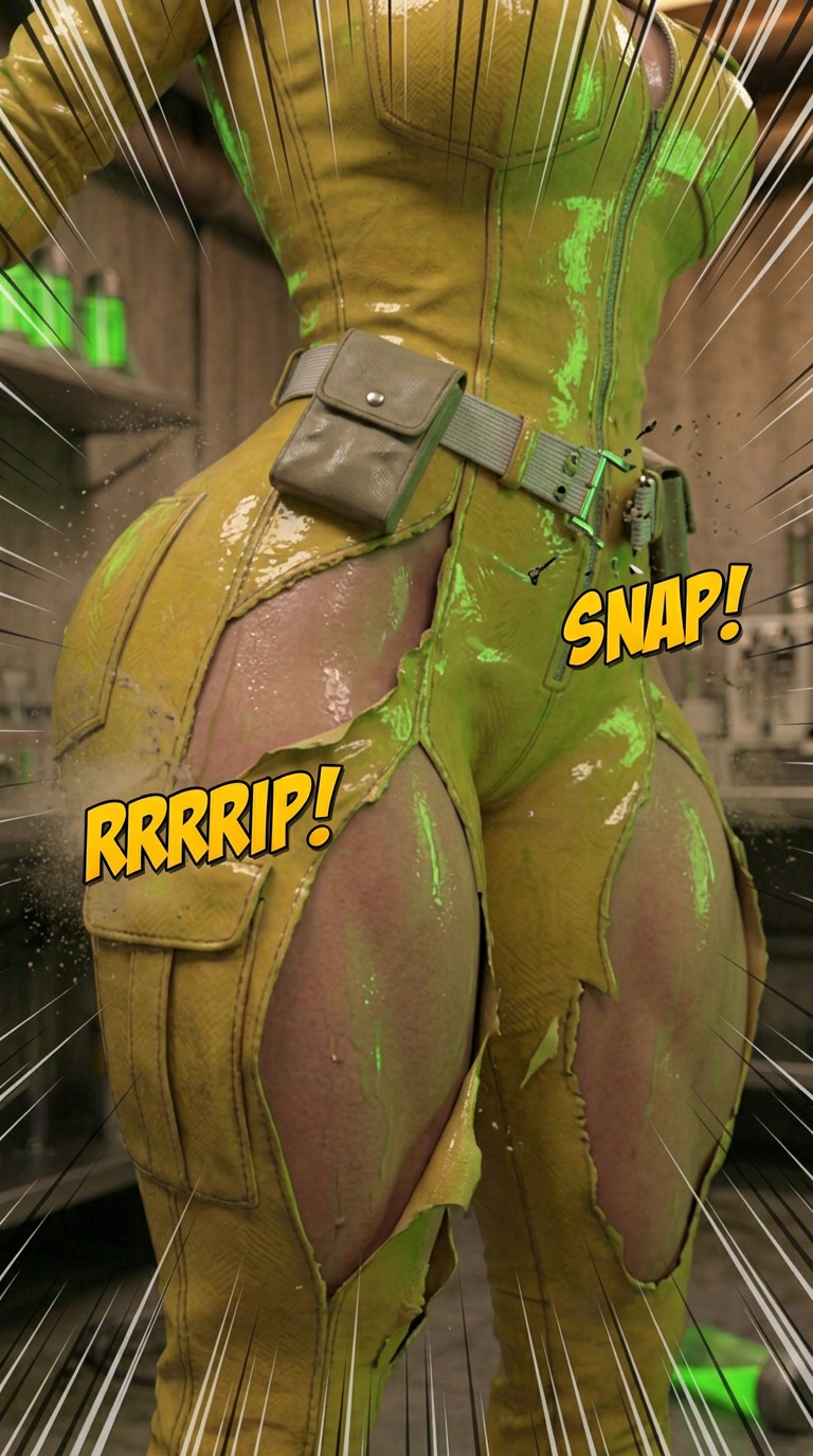 April Muscle Up! Part 1, page 9 — AI female muscle growth comic
