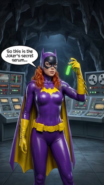 Batman '66 Teil 1 – Mobile Version, Seite 2 — KI-Comic über weibliches Muskelwachstum
