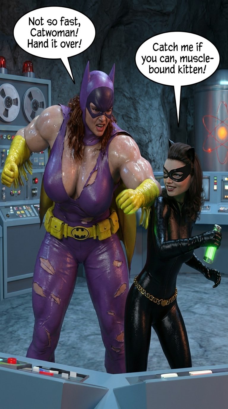 Batman '66 Teil 1 – Mobile Version, Seite 11 — KI-Comic über weibliches Muskelwachstum