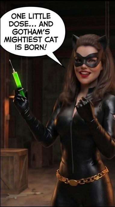 Batman '66 Teil 1 – Mobile Version, Seite 17 — KI-Comic über weibliches Muskelwachstum