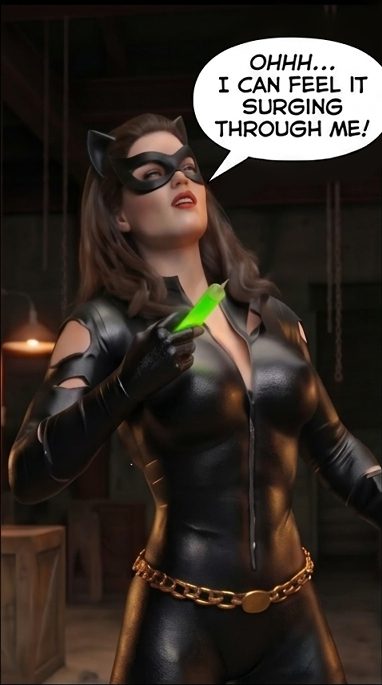 Batman '66 Teil 1 – Mobile Version, Seite 18 — KI-Comic über weibliches Muskelwachstum