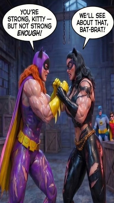 Batman '66 Teil 1 – Mobile Version, Seite 22 — KI-Comic über weibliches Muskelwachstum