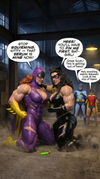 Batman '66 Teil 1 – Mobile Version, Seite 26 — KI-Comic über weibliches Muskelwachstum