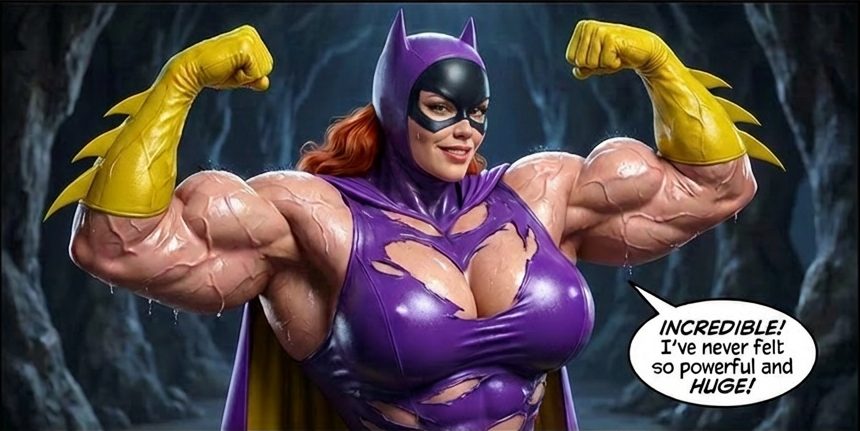 Batman '66 Part 1- Mobile Version, page 4 — AI female muscle growth comic