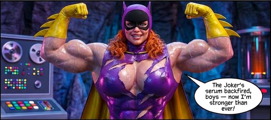 Batman '66 Part 1- Mobile Version, page 6 — AI female muscle growth comic