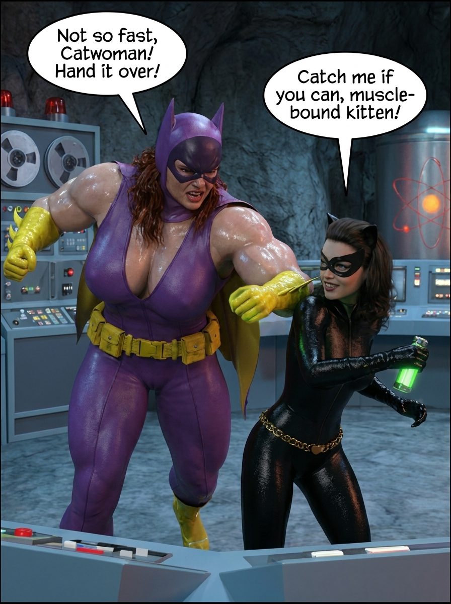 Batman '66 Part 1- Mobile Version, page 10 — AI female muscle growth comic