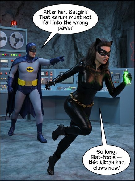 Batman '66 Part 1- Mobile Version, page 11 — AI female muscle growth comic