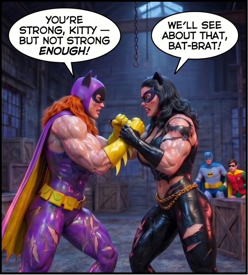 Batman '66 Part 1- Mobile Version, page 23 — AI female muscle growth comic