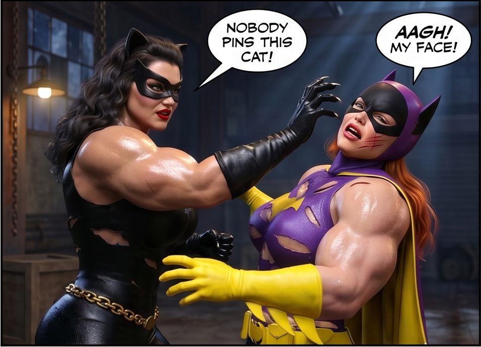 Batman '66 Part 1- Mobile Version, page 27 — AI female muscle growth comic