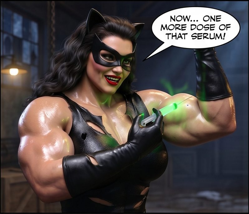 Batman '66 Part 1- Mobile Version, page 28 — AI female muscle growth comic