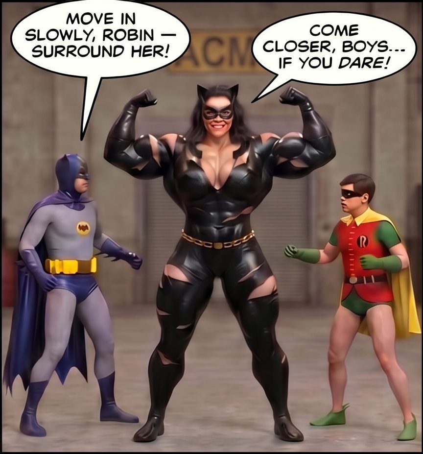 Batman '66 Part 1- Mobile Version, page 31 — AI female muscle growth comic