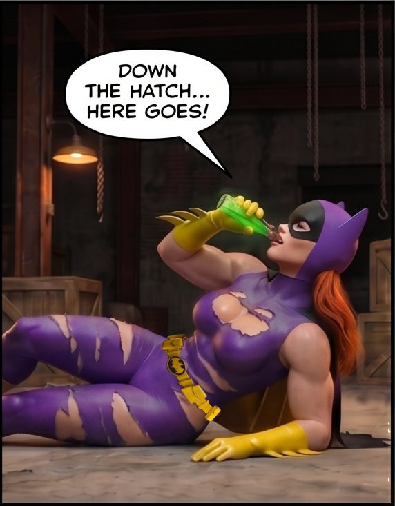 Batman '66 Part 1- Mobile Version, page 36 — AI female muscle growth comic