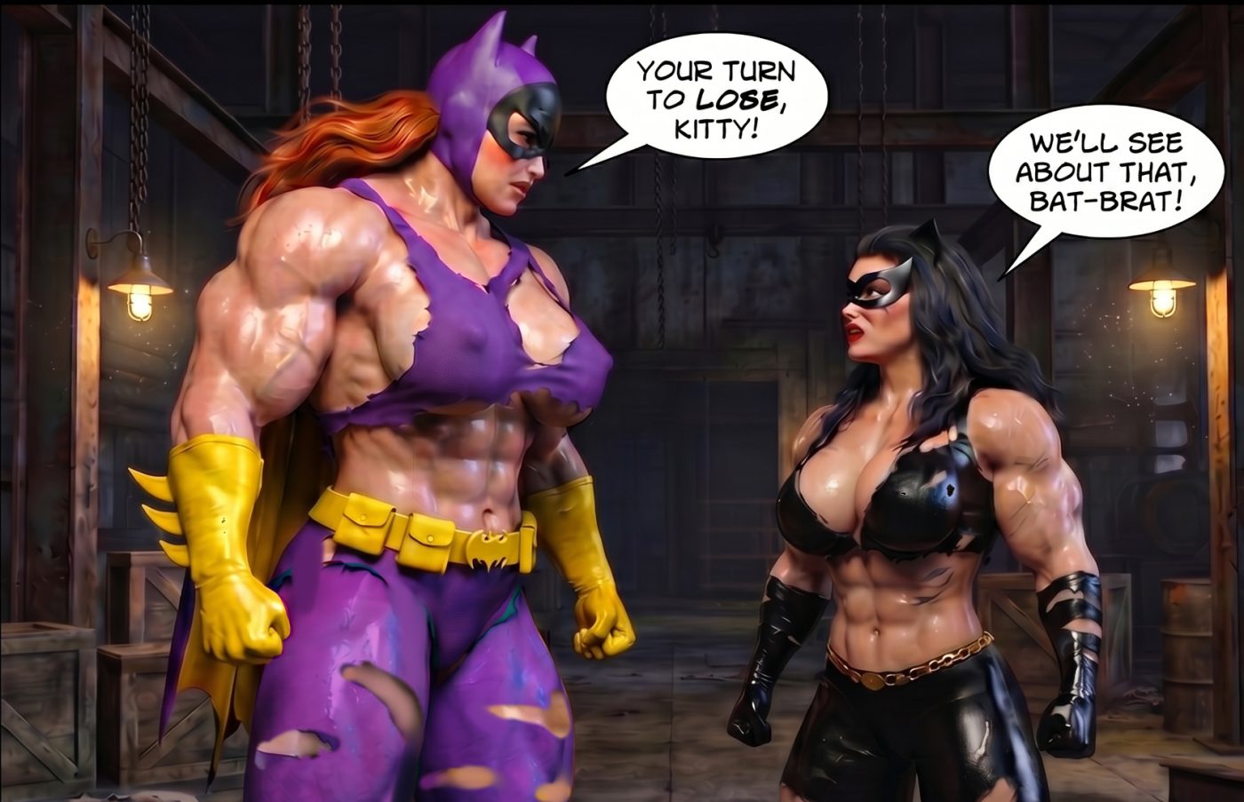 Batman '66 Part 1- Mobile Version, page 40 — AI female muscle growth comic