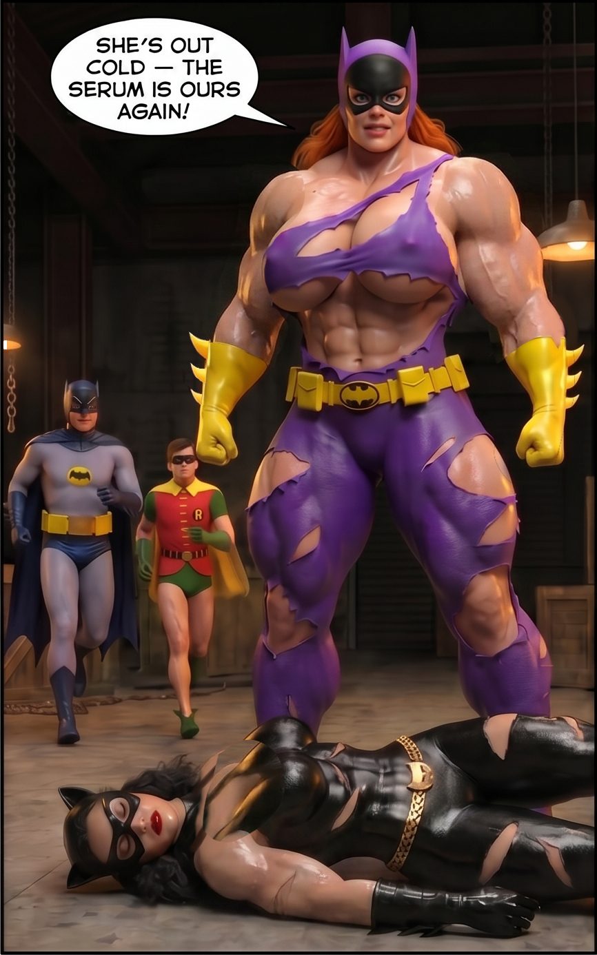 Batman '66 Part 1- Mobile Version, page 45 — AI female muscle growth comic