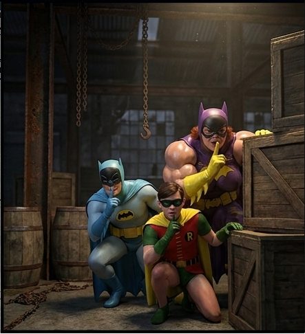 Batman '66 Part 2 - Desktop Version (Panels), page 15 — AI female muscle growth comic