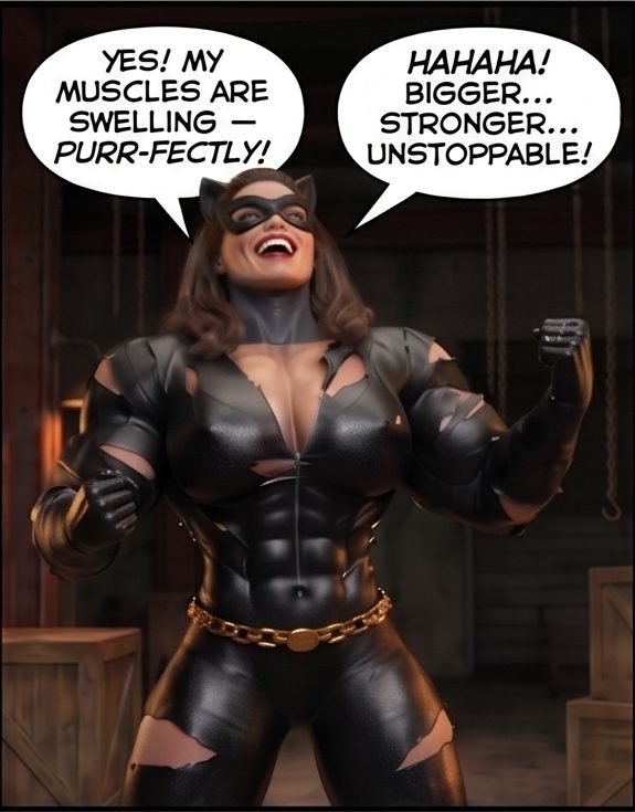 Batman '66 Part 2 - Desktop Version (Panels), page 19 — AI female muscle growth comic