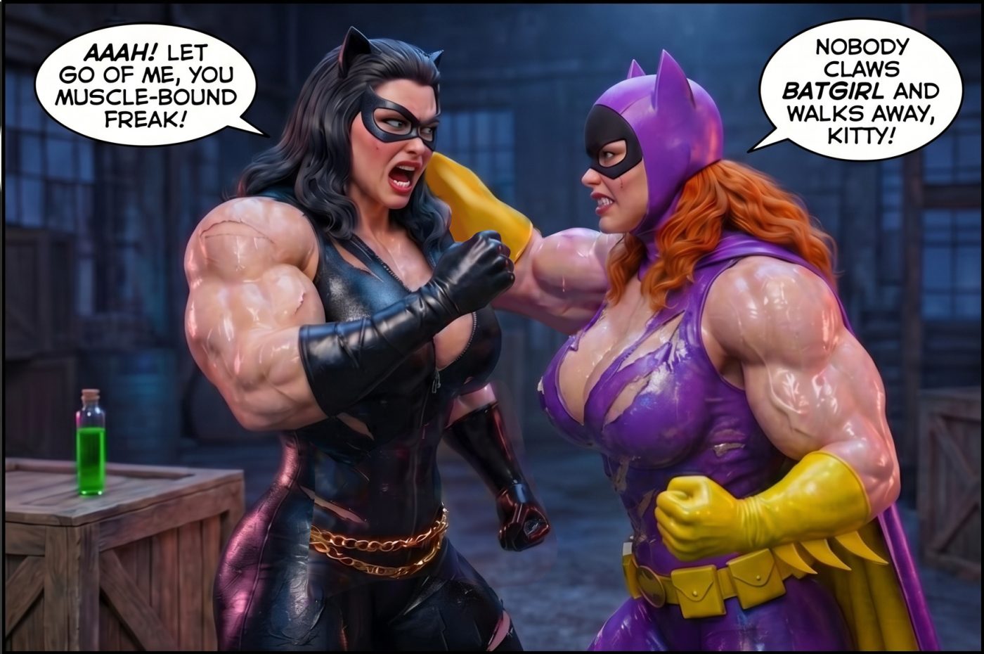 Batman '66 Part 2 - Desktop Version (Panels), page 22 — AI female muscle growth comic