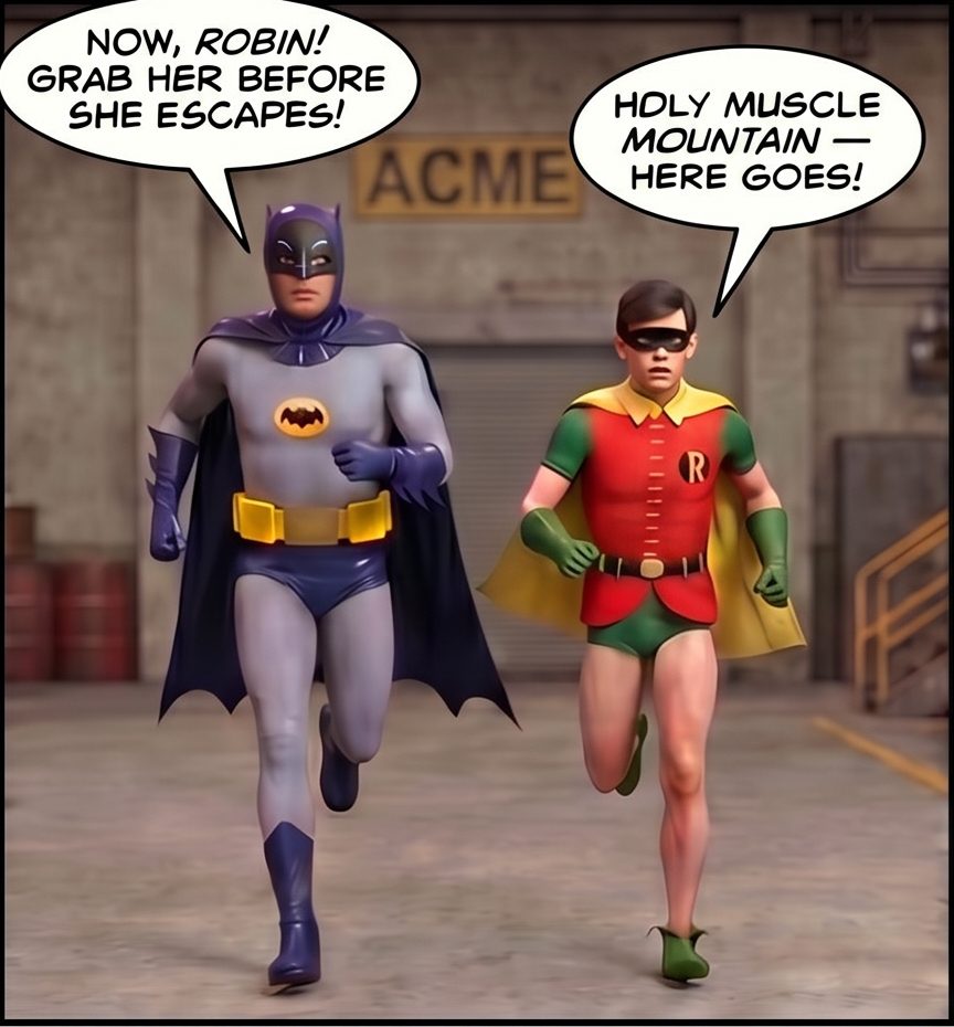 Batman '66 Part 2 - Desktop Version (Panels), page 30 — AI female muscle growth comic