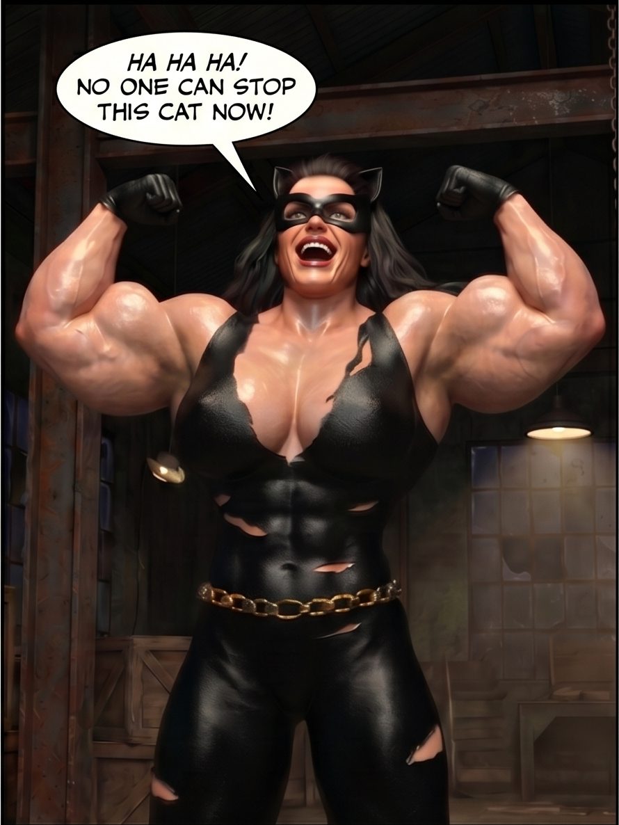 Batman '66 Part 2 - Desktop Version (Panels), page 34 — AI female muscle growth comic