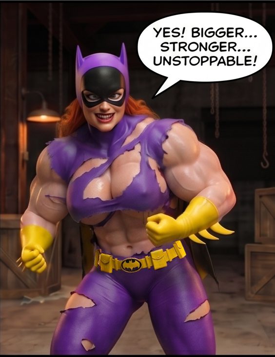 Batman '66 Part 2 - Desktop Version (Panels), page 38 — AI female muscle growth comic