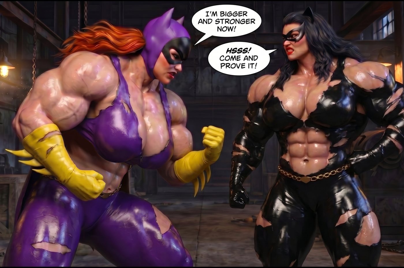 Batman '66 Part 2 - Desktop Version (Panels), page 41 — AI female muscle growth comic