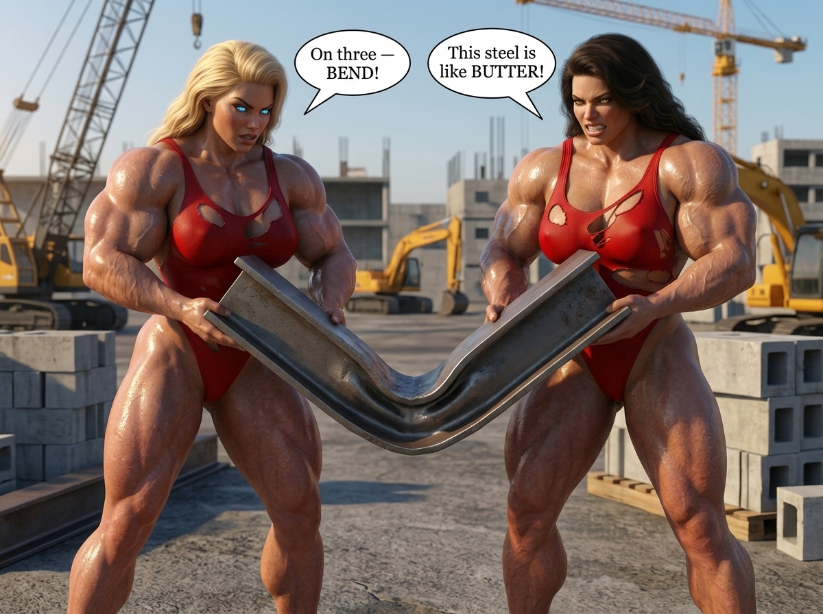 Bay Watched Part 2, page 12 — AI female muscle growth comic