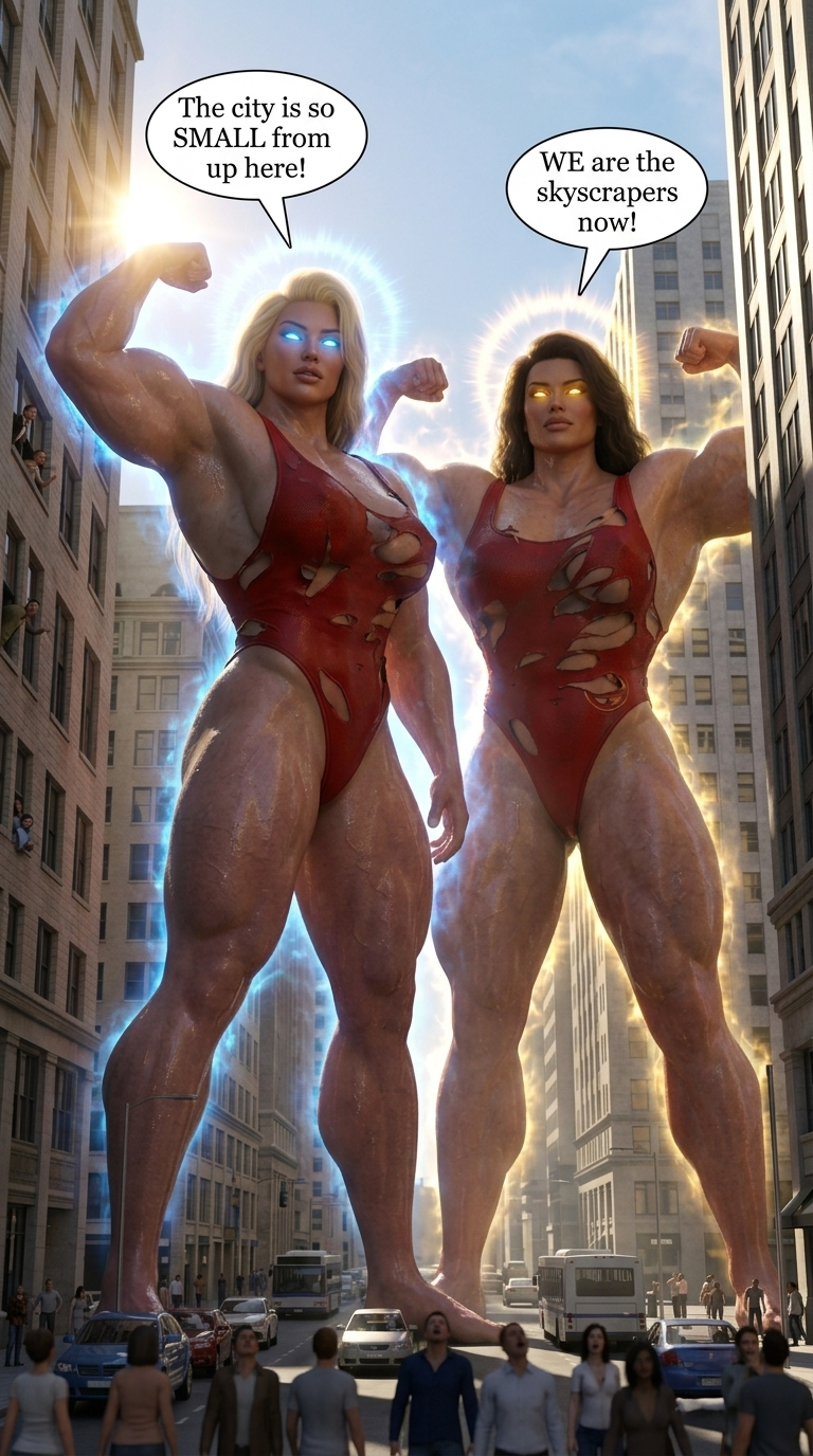 Bay Watched Part 2, page 30 — AI female muscle growth comic