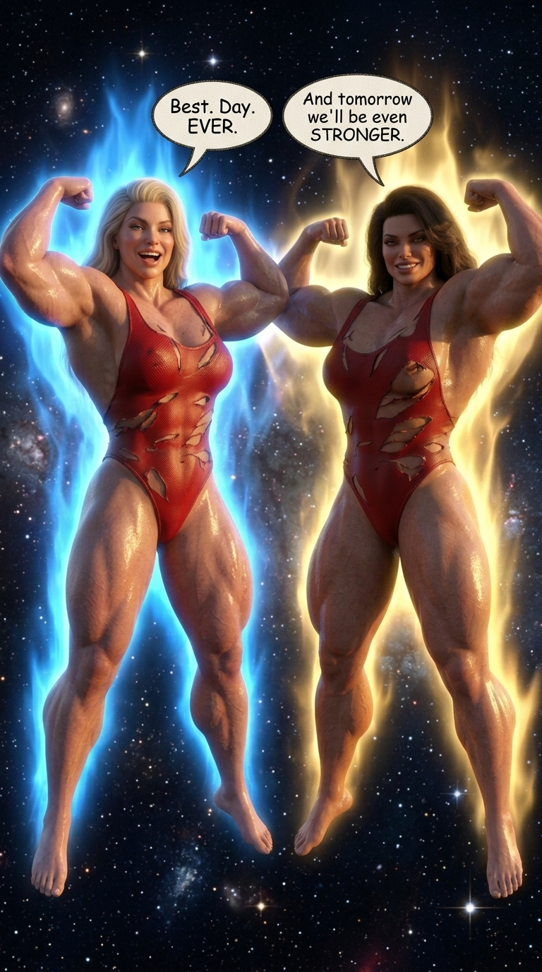 Bay Watched Part 2, page 35 — AI female muscle growth comic