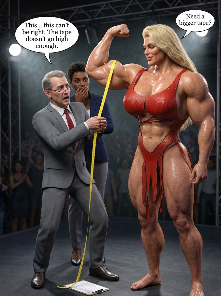 Bay Watched Part 3, page 7 — AI female muscle growth comic
