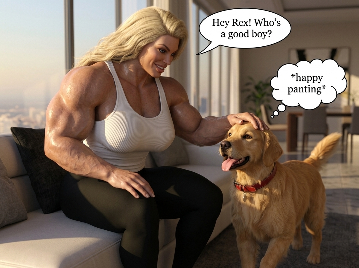 Bay Watched Part 4, page 4 — AI female muscle growth comic