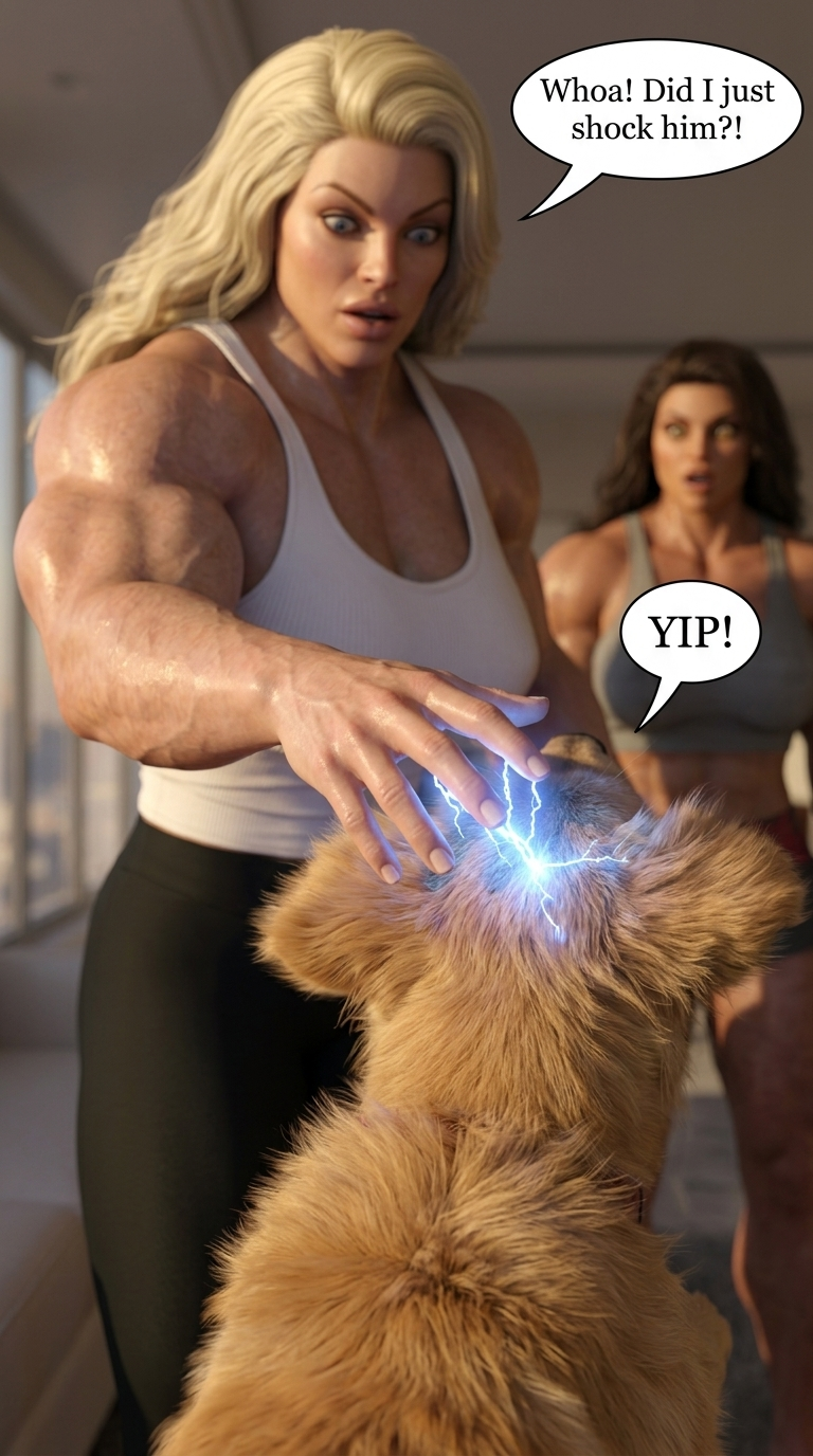 Bay Watched Part 4, page 5 — AI female muscle growth comic
