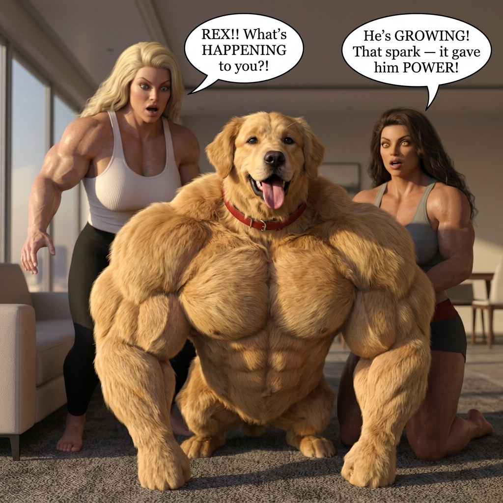 Bay Watched Part 4, page 6 — AI female muscle growth comic