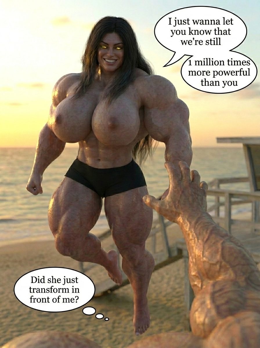 Bay Watched Part 4, page 70 — AI female muscle growth comic