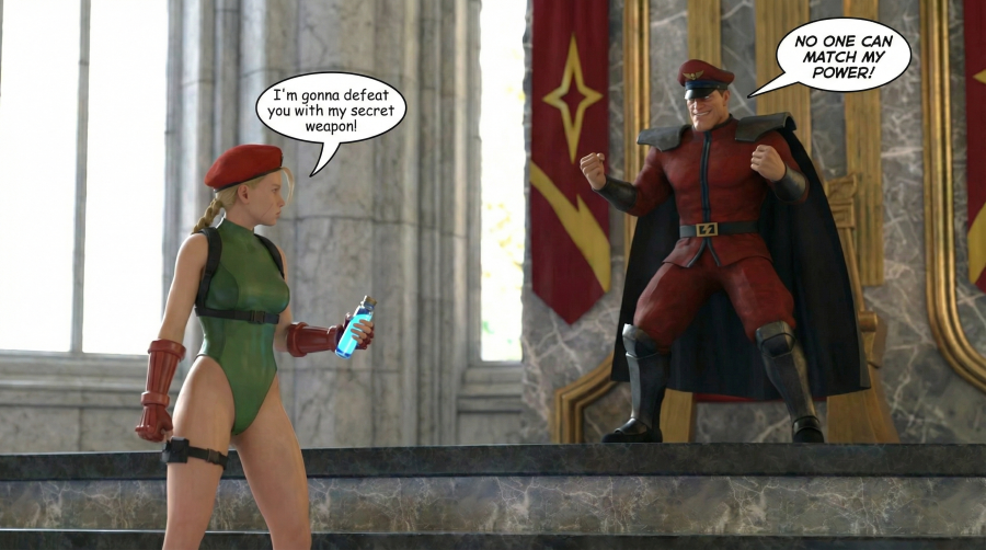 Cammy's Secret — AI female muscle growth comic cover