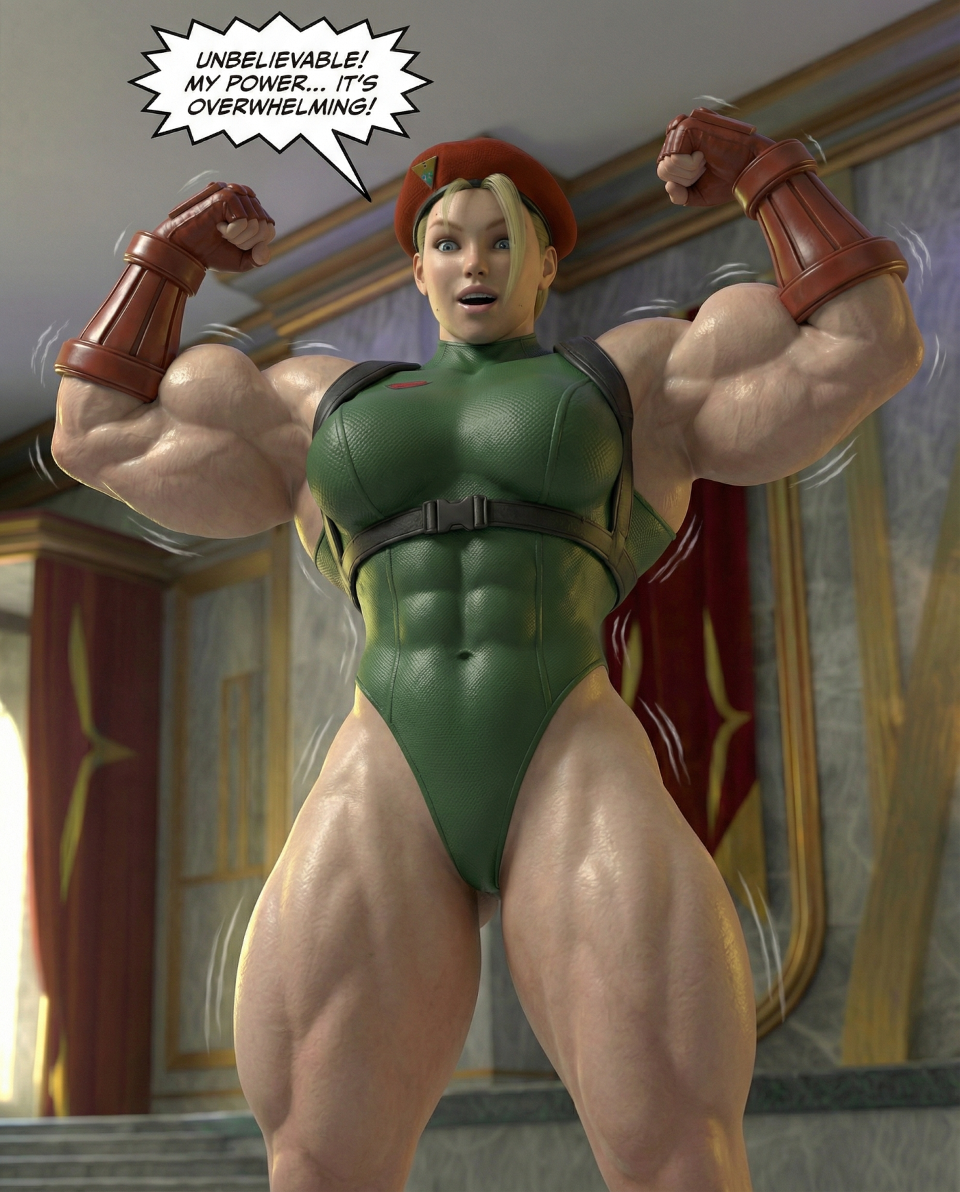 Cammy's Secret Part 1, page 11 — AI female muscle growth comic