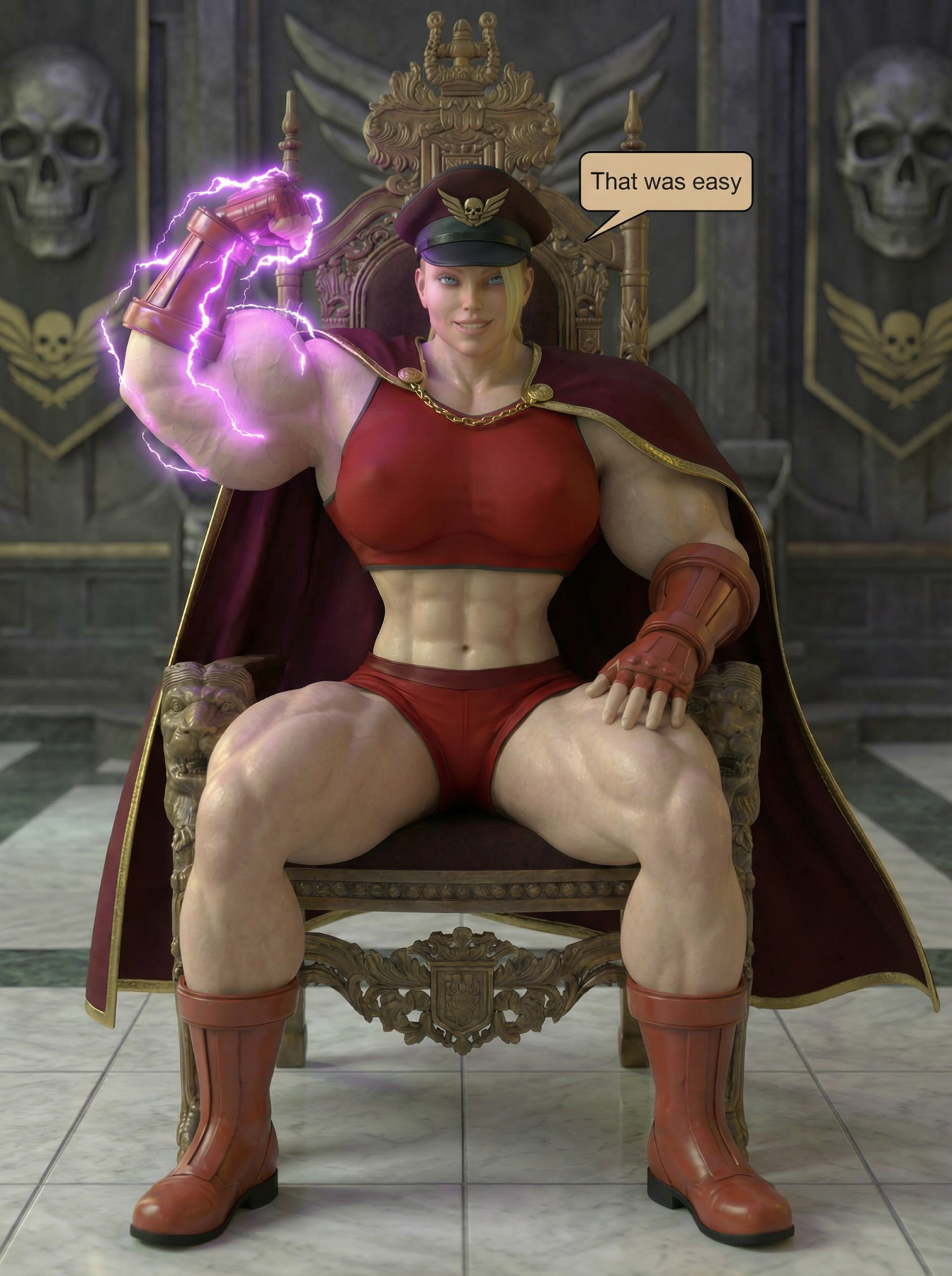 Cammy's Secret Part 1, page 16 — AI female muscle growth comic
