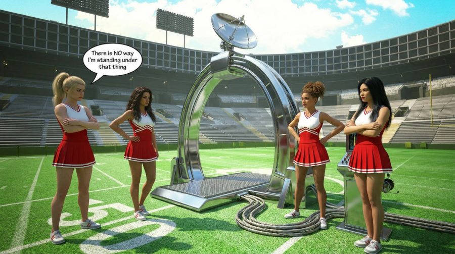 Cheer Squad — AI female muscle growth comic cover