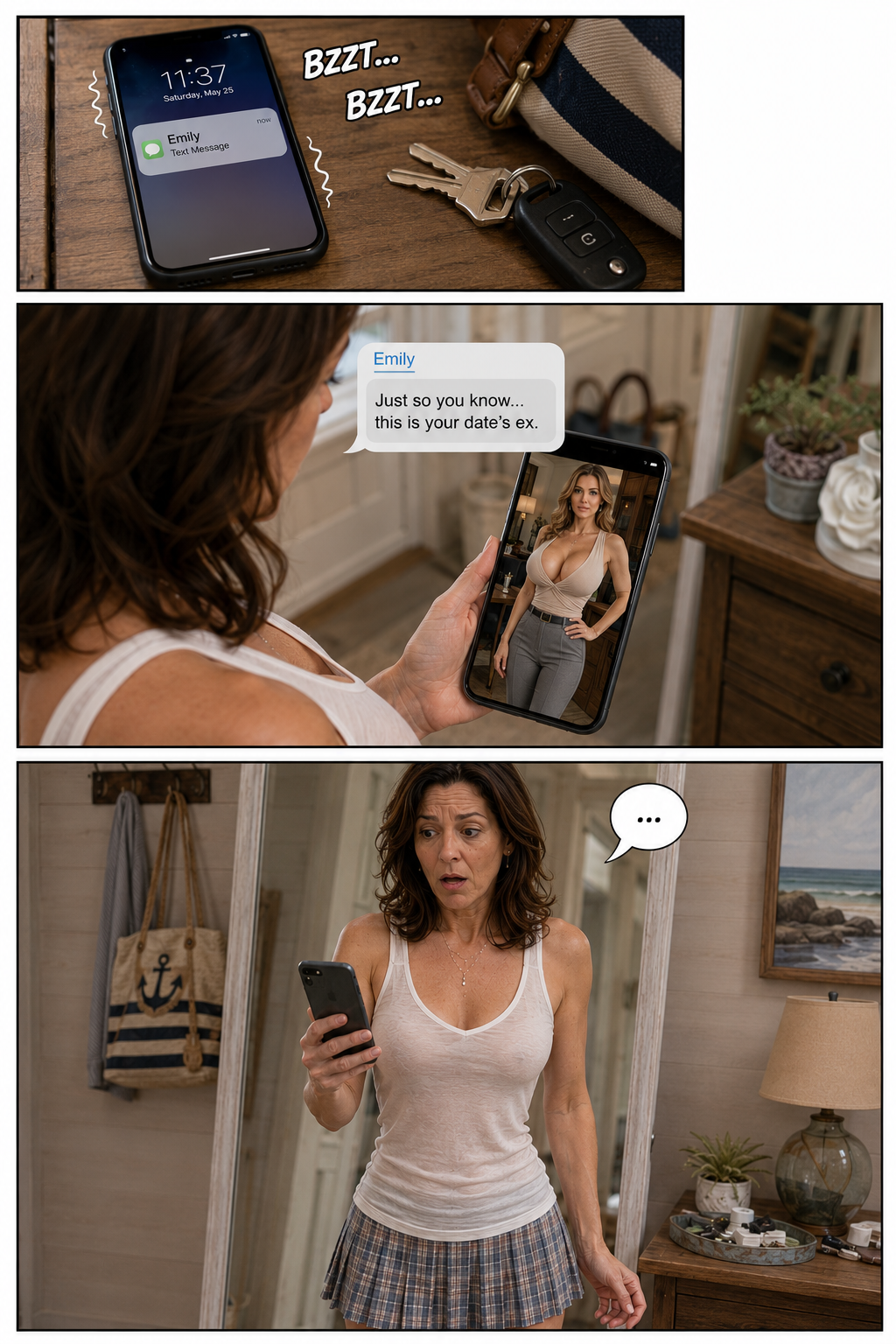 Date Night Part 1, page 2 — AI female muscle growth comic