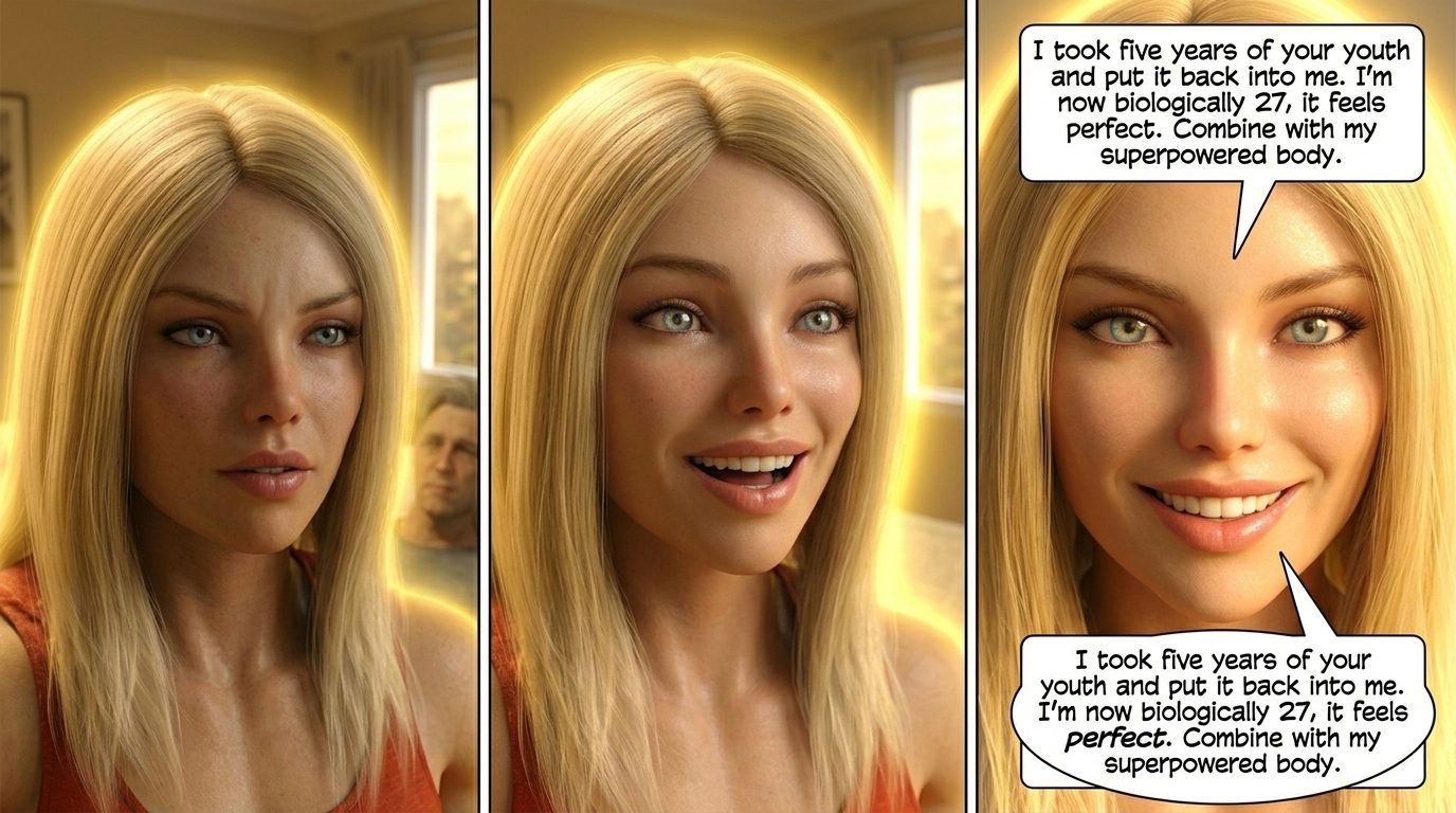 Jacked Jill Part 1, page 19 — AI female muscle growth comic
