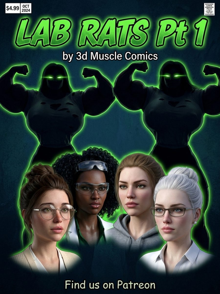 Lab Rats — AI muscle growth comic cover