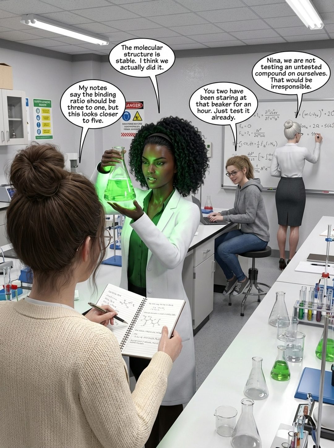 Lab Rats Part 1, page 3 — AI muscle growth comic