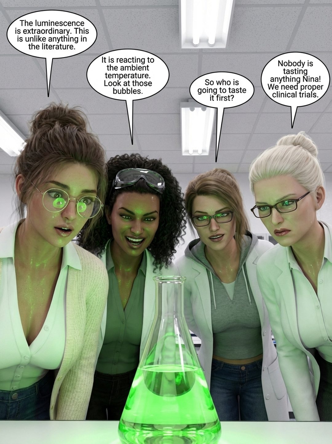 Lab Rats Part 1, page 4 — AI muscle growth comic