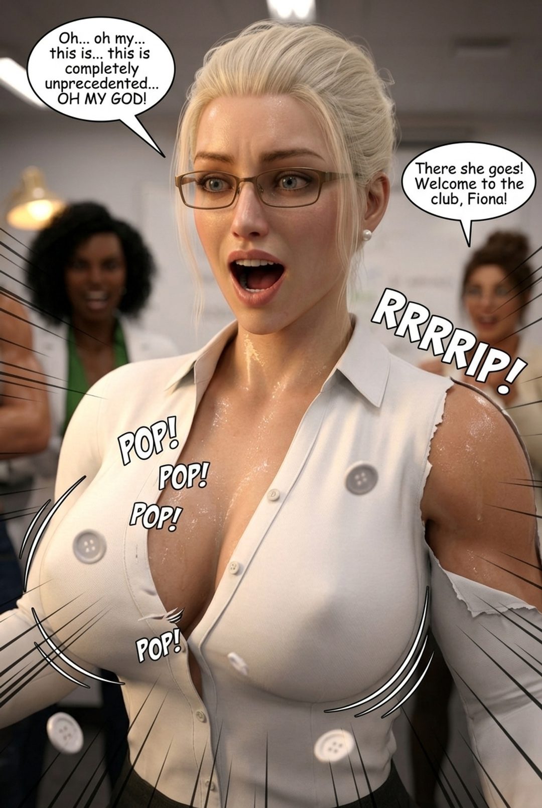 Lab Rats Part 1, page 12 — AI muscle growth comic