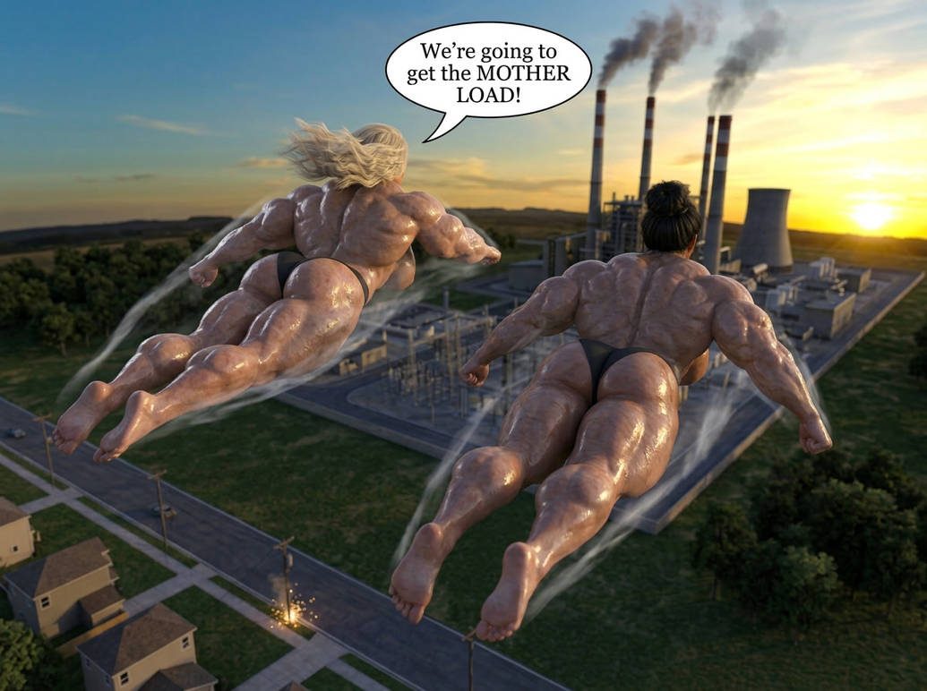 Lana and Lacey Part 2, page 3 — AI female muscle growth comic