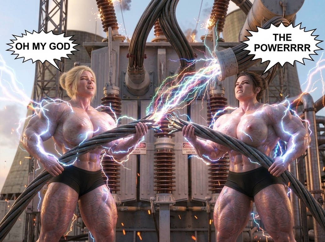 Lana and Lacey Part 2, page 5 — AI female muscle growth comic