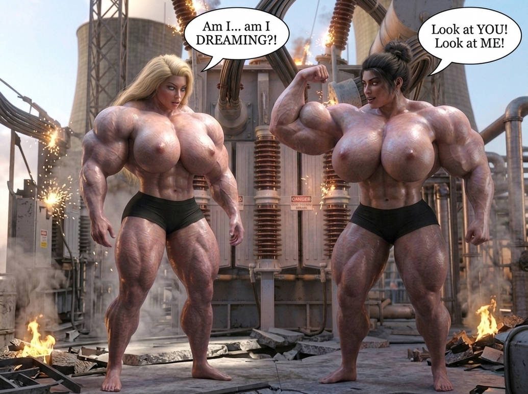 Lana and Lacey Part 2, page 6 — AI female muscle growth comic