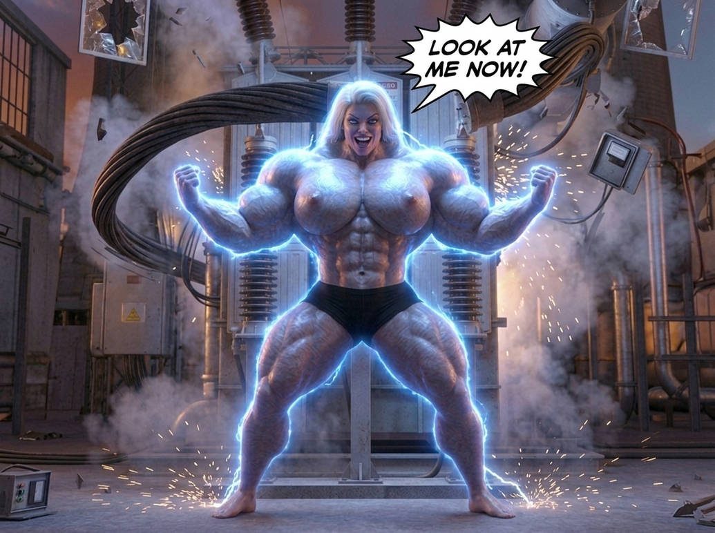 Lana and Lacey Part 2, page 8 — AI female muscle growth comic