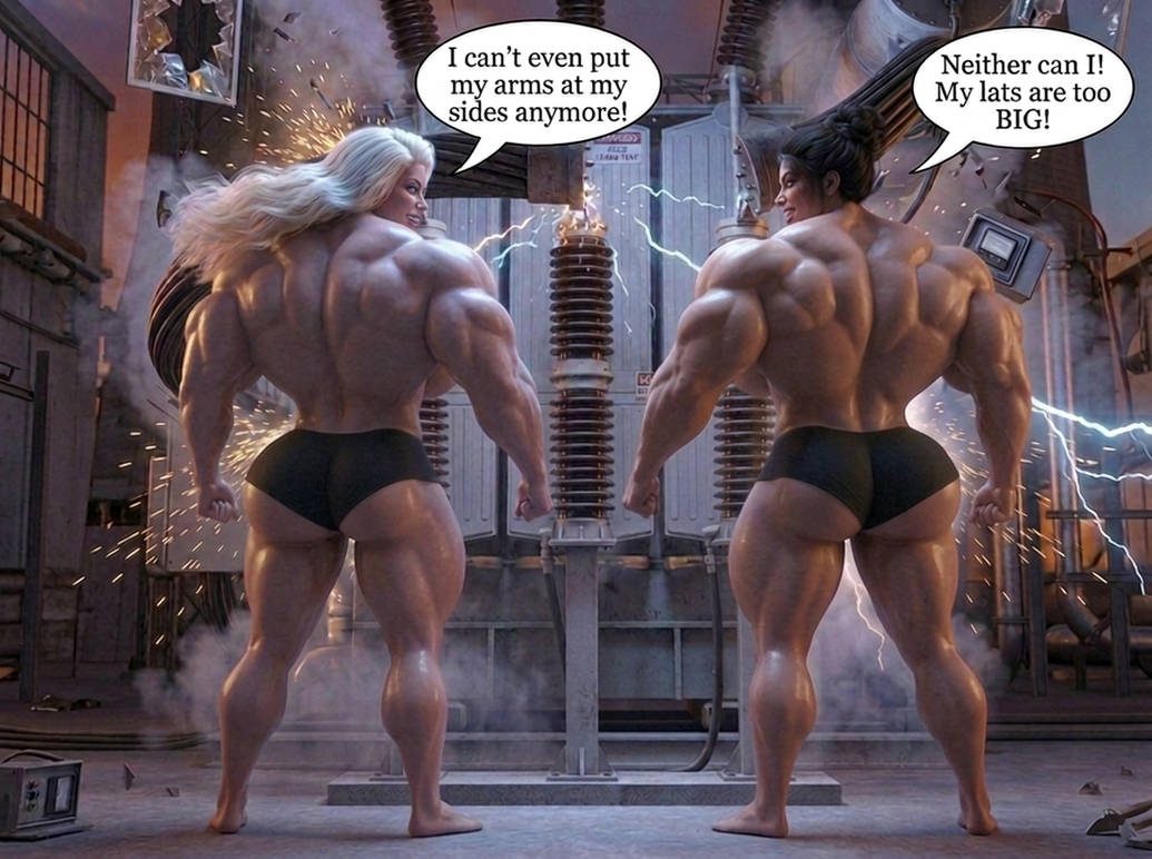 Lana and Lacey Part 2, page 10 — AI female muscle growth comic