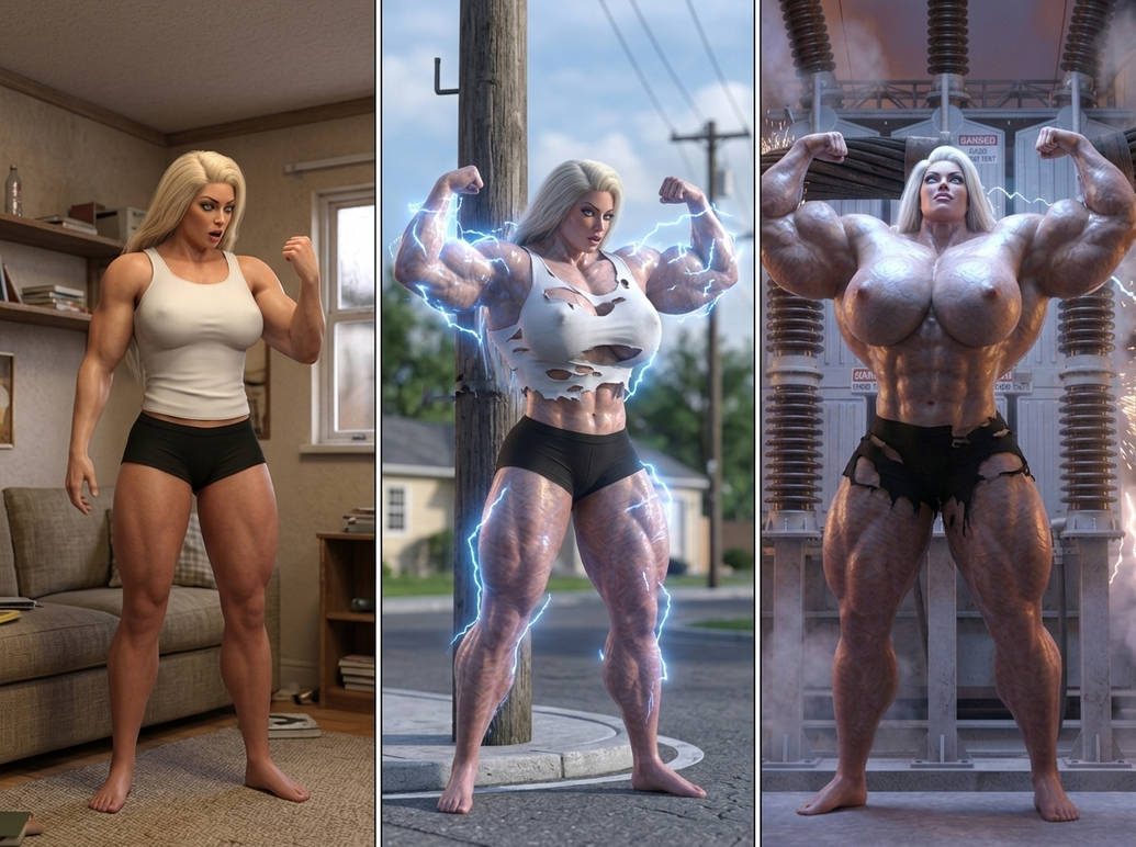 Lana and Lacey Part 2, page 12 — AI female muscle growth comic