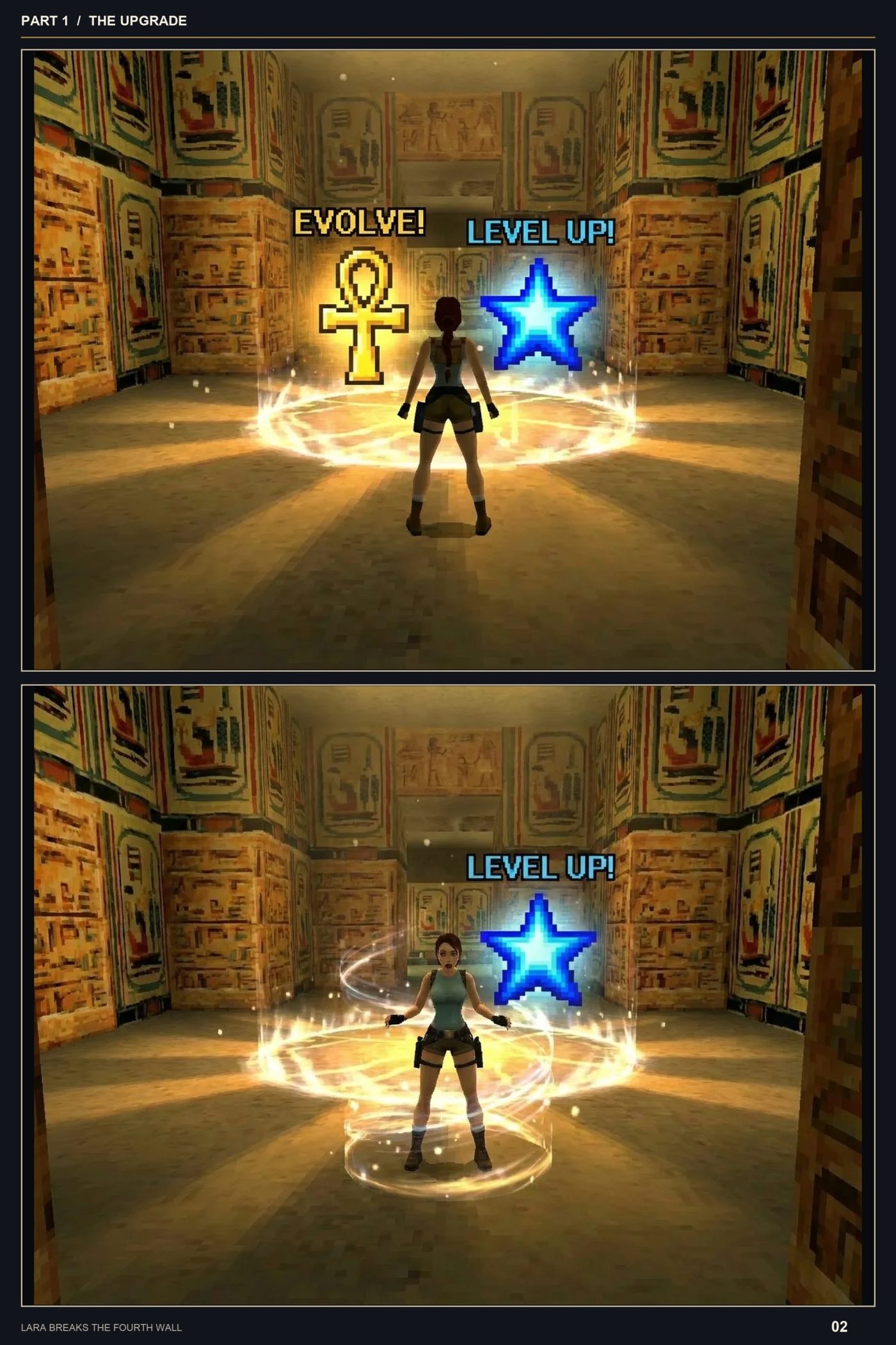 Lara Breaks the 4th Wall — Remastered Edition The Upgrade, page 2 — AI female muscle growth comic